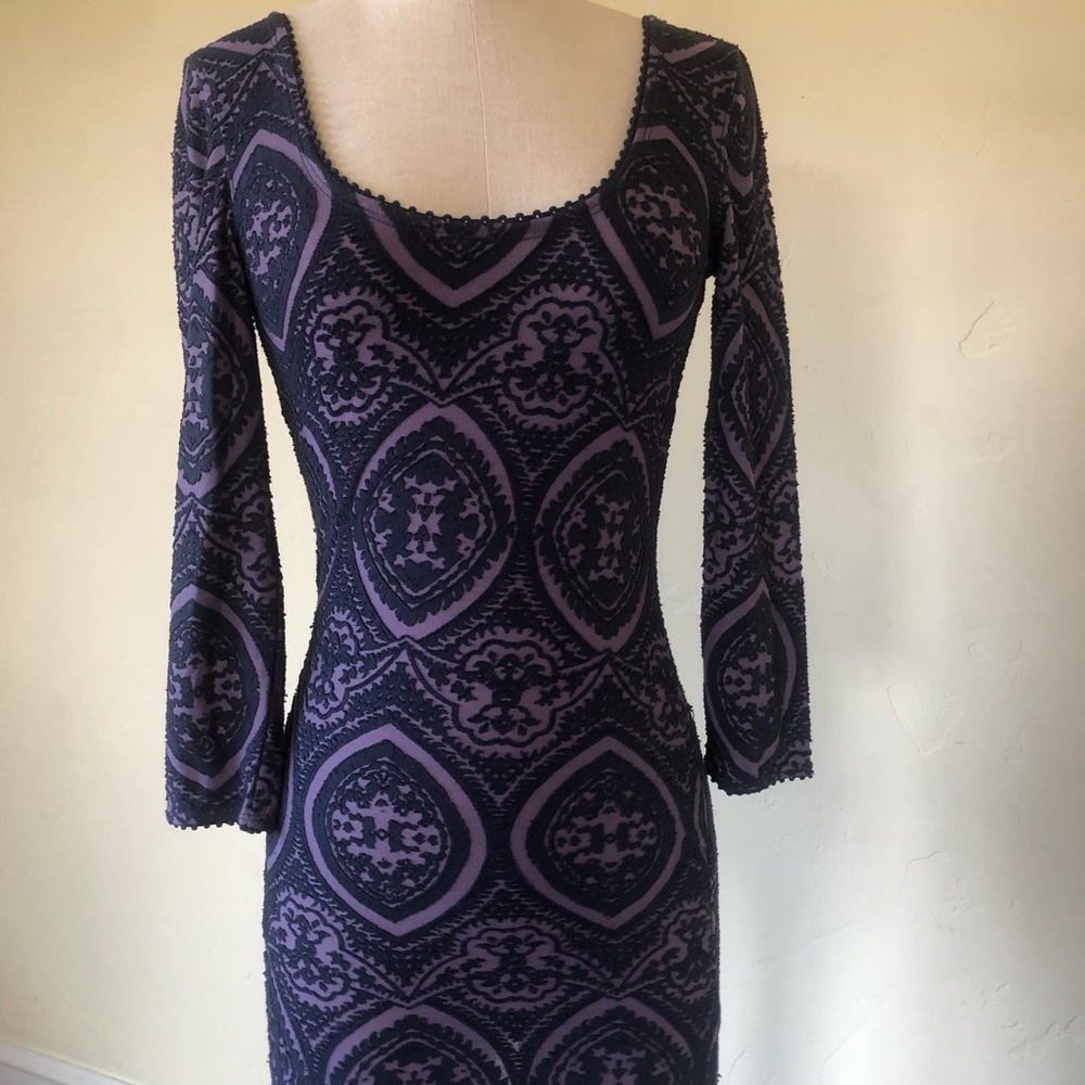FREE PEOPLE PURPLE LONG SLEEVE DRESS